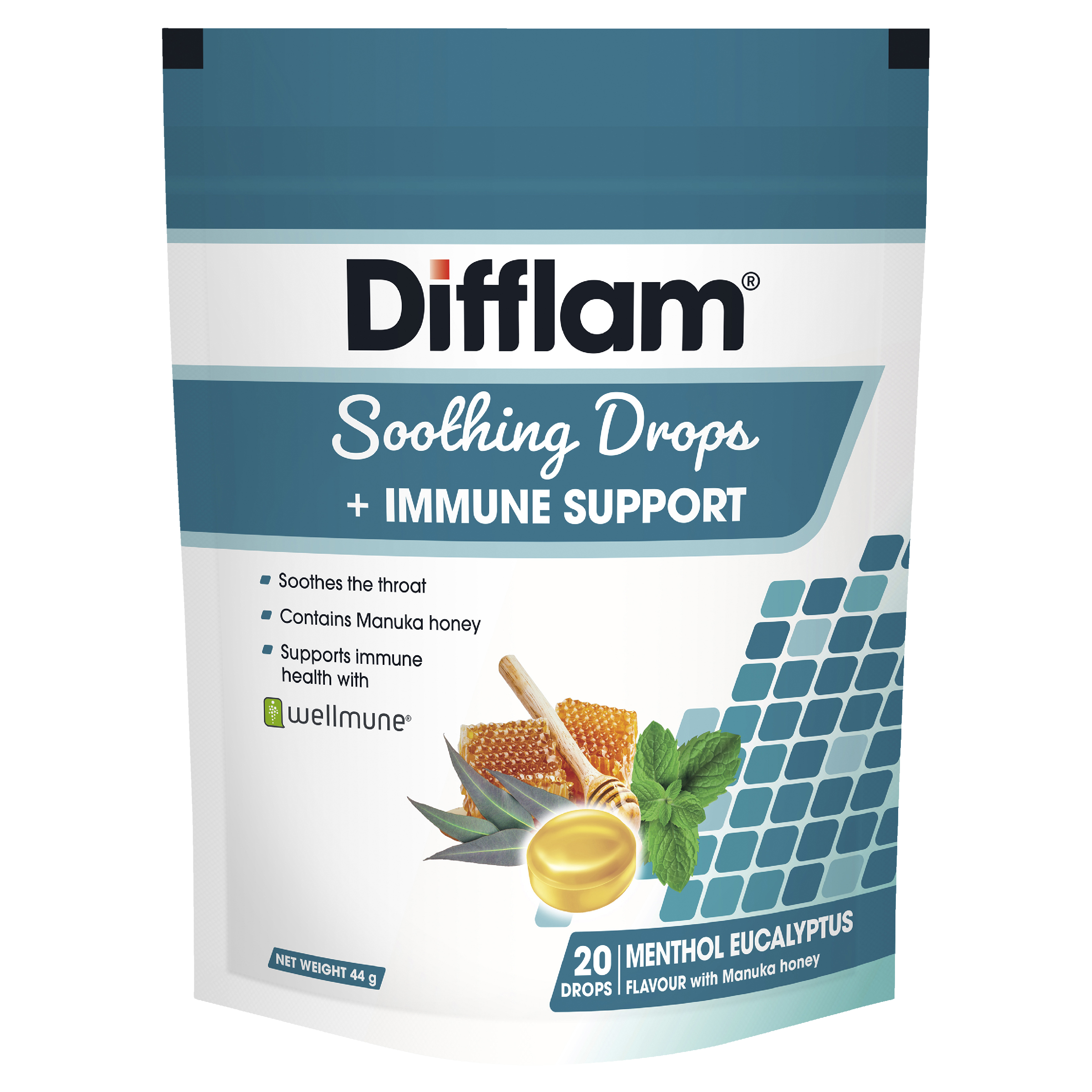 Difflam Soothing Drops + Immune Support - Menthol Eucalyptus