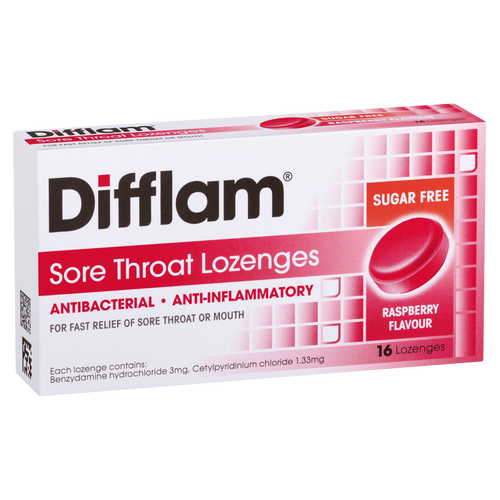 Difflam Sore Throat Lozenges - Raspberry Flavour