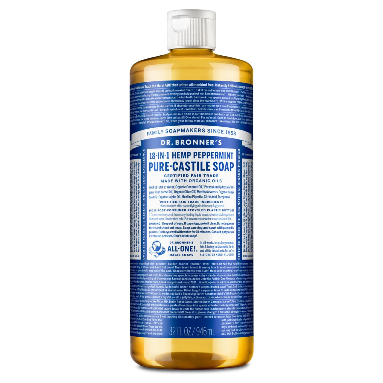 Dr. Bronner's Pure-Castile Liquid Soap - Peppermint