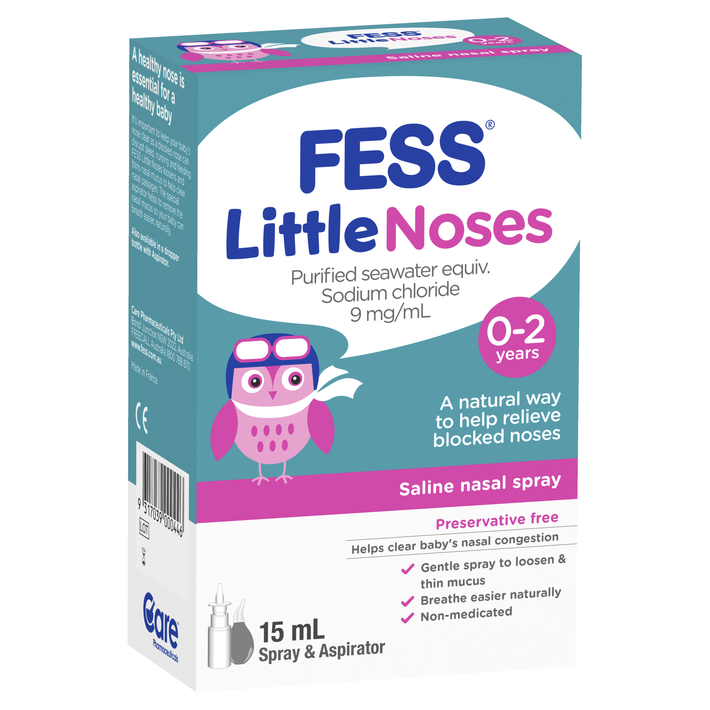 Fess Little Noses Saline Nasal Spray + Aspirator