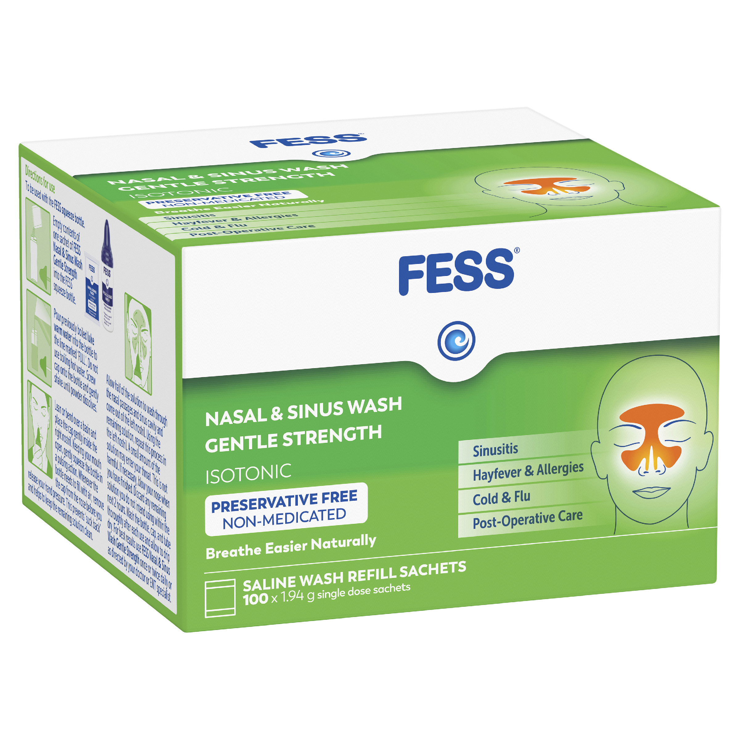 Fess Nasal & Sinus Wash Gentle Strength Refill Sachets
