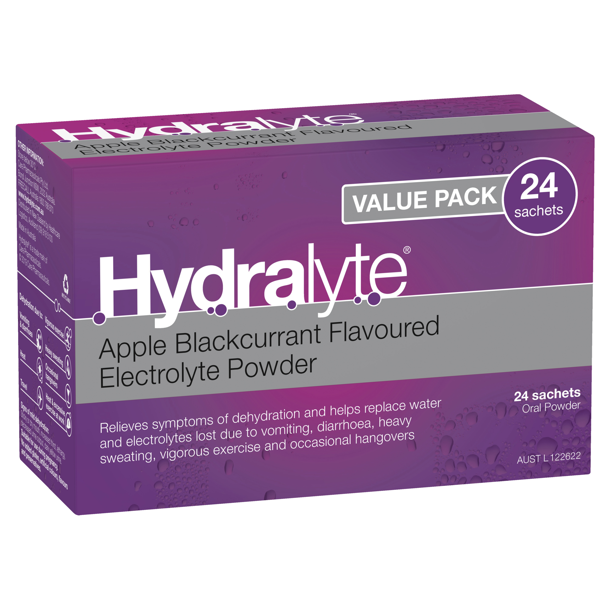 Hydralyte Electrolyte Powder - Apple Blackcurrant Flavour