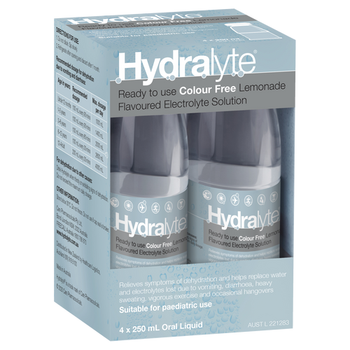 Hydralyte Ready to Use Electrolyte Solution - Colour Free Lemonade Flavour