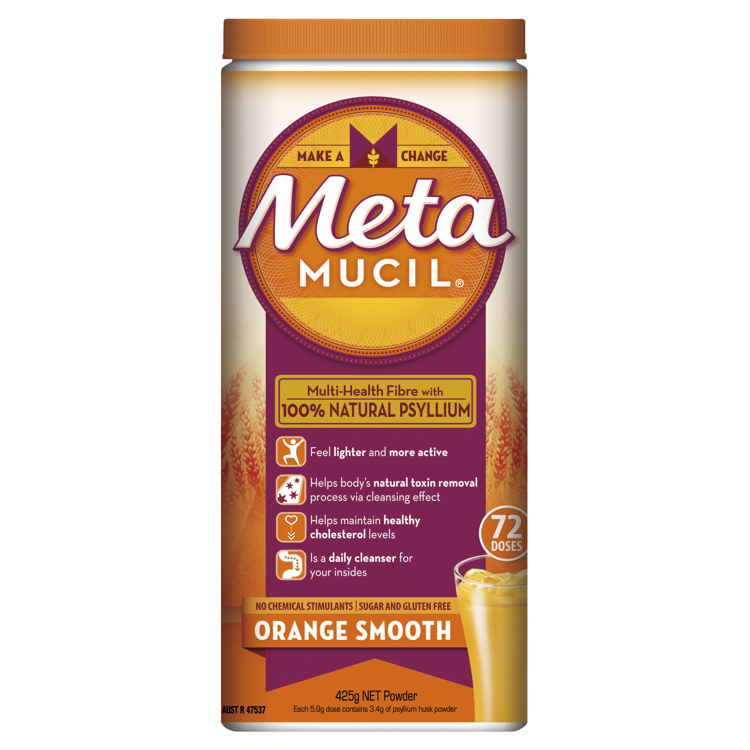 Metamucil Multi-Health Fibre with 100% Natural Psyllium - Orange Smooth