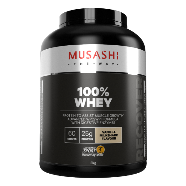 Musashi 100% Whey Protein Powder - Vanilla Milkshake Flavour