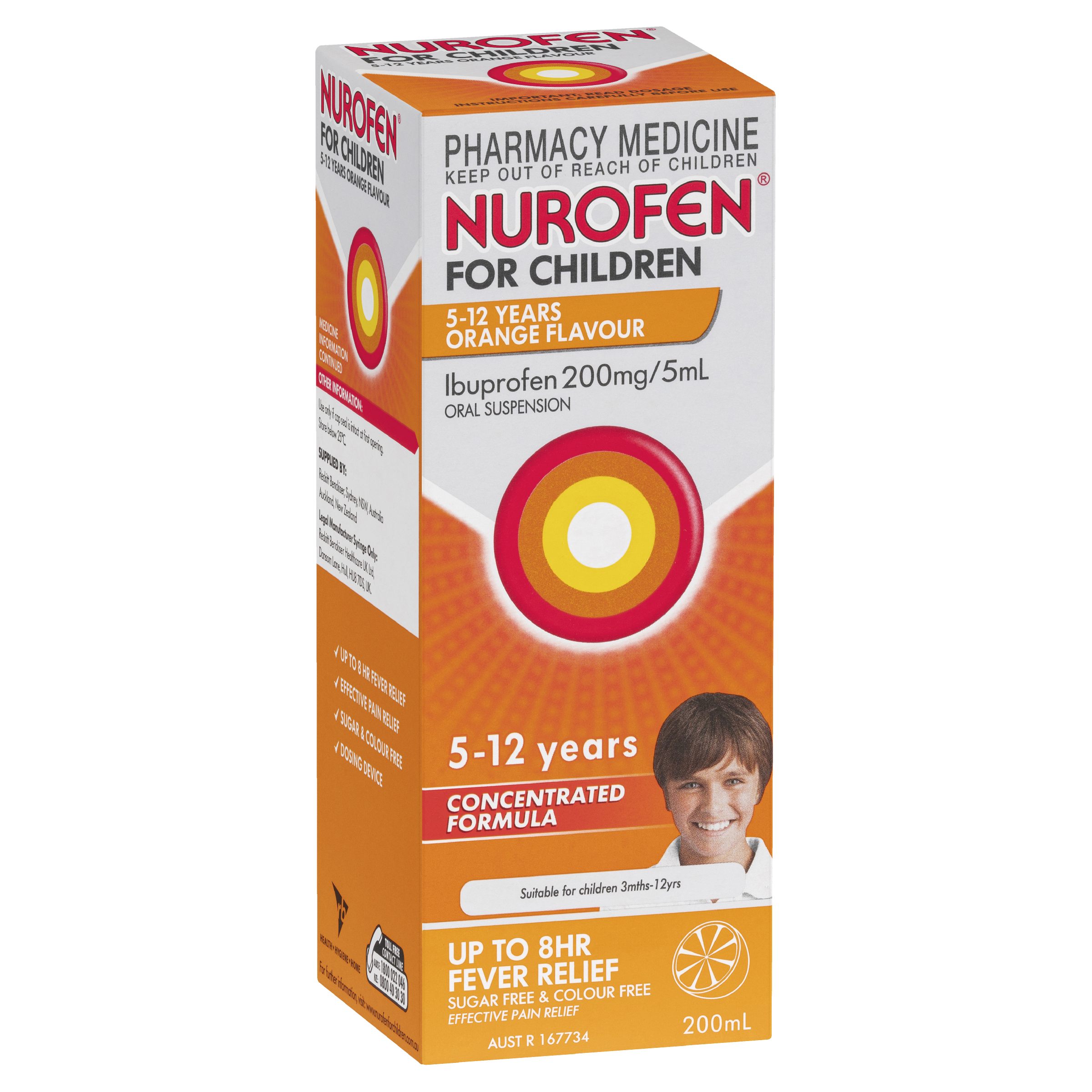 Nurofen for Children 5-12 Years Pain & Fever Relief - Orange Flavour