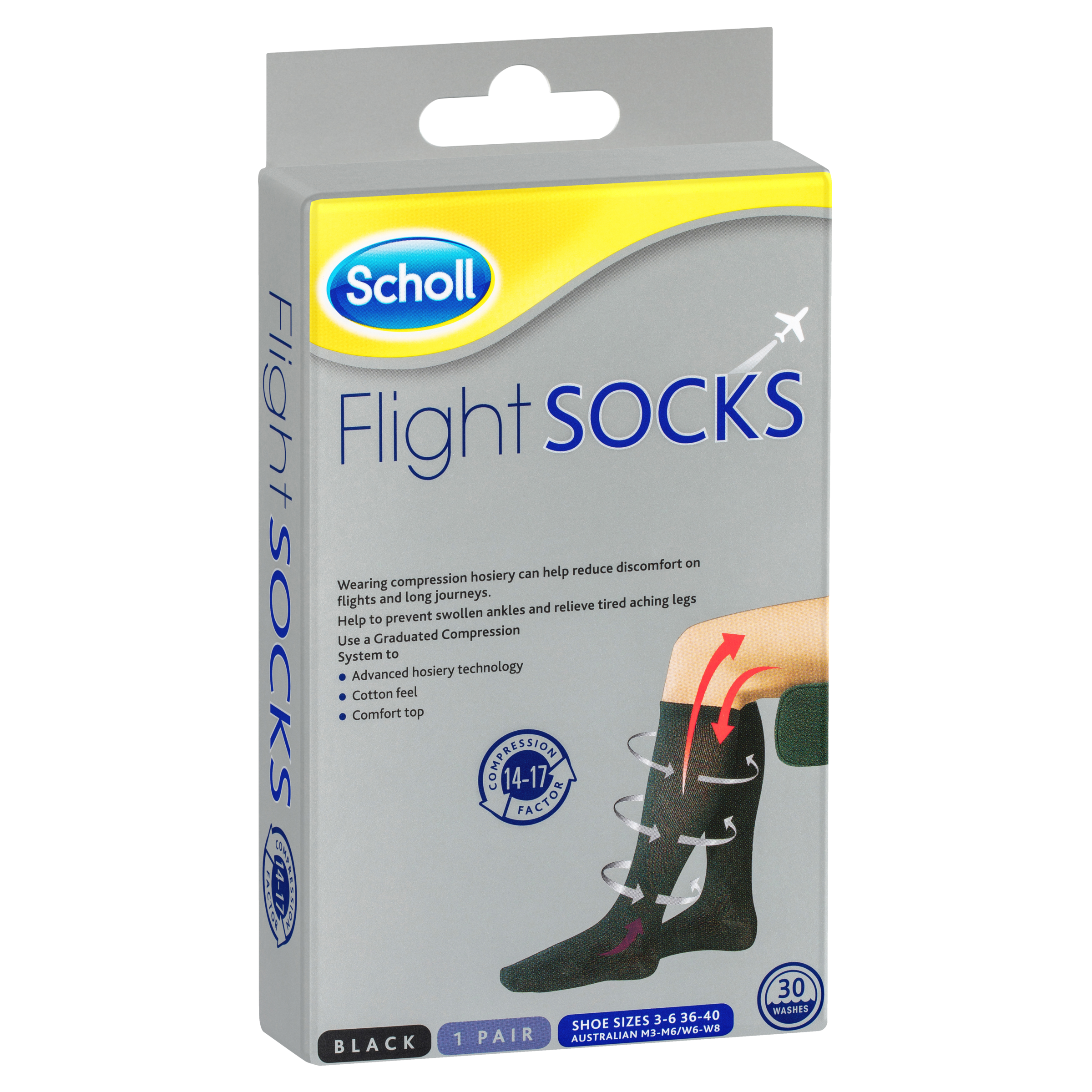 Scholl Flight Socks - Black