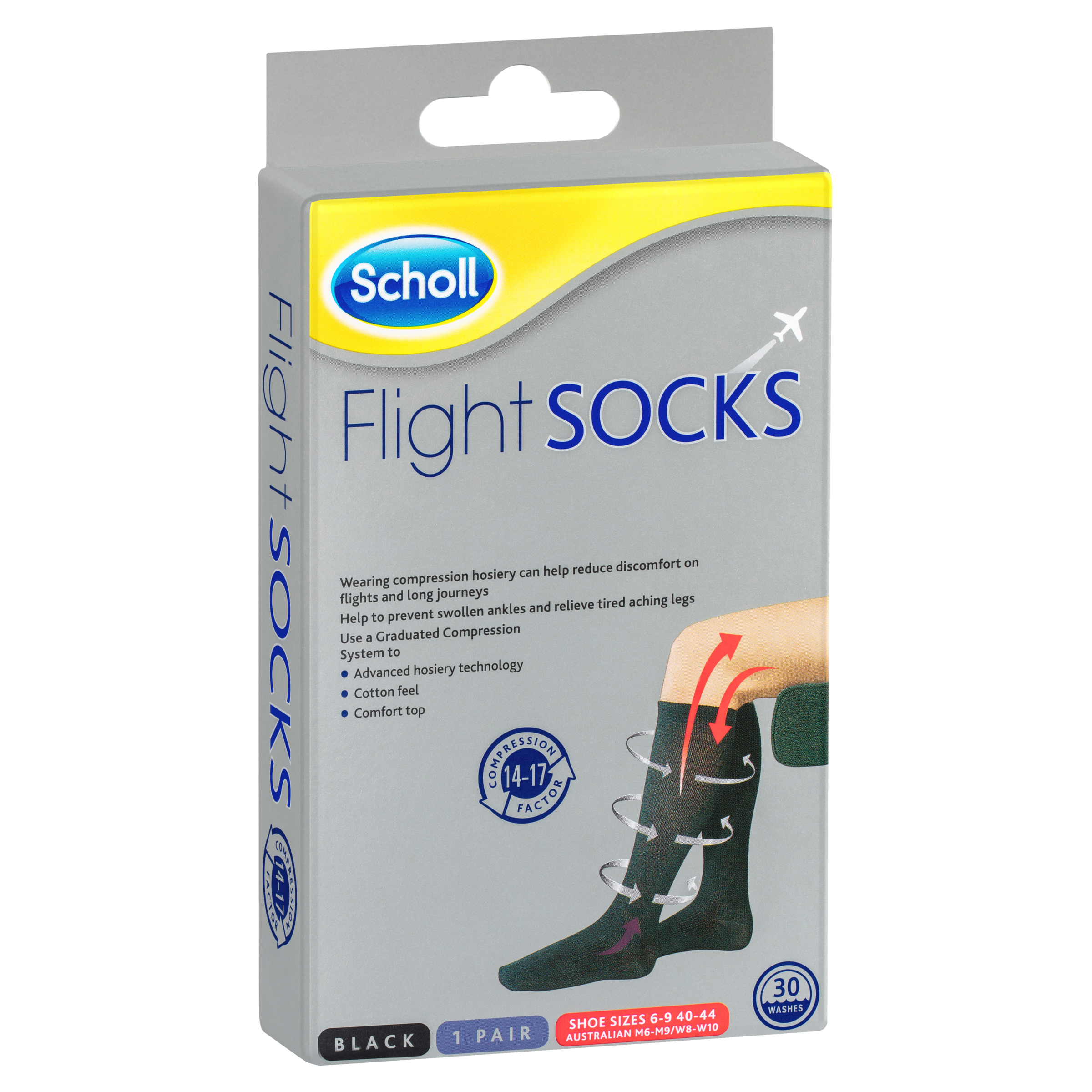 Scholl Flight Socks - Black