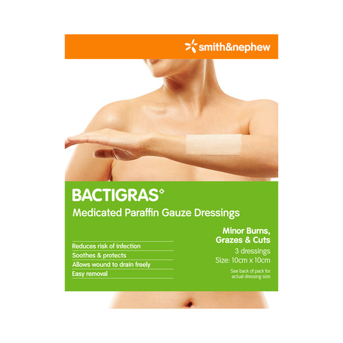 Smith & Nephew BACTIGRAS Medicated Paraffin Gauze Dressings