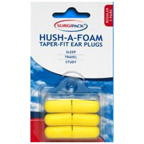 SurgiPack Hush-A-Foam Taper-Fit Ear Plugs