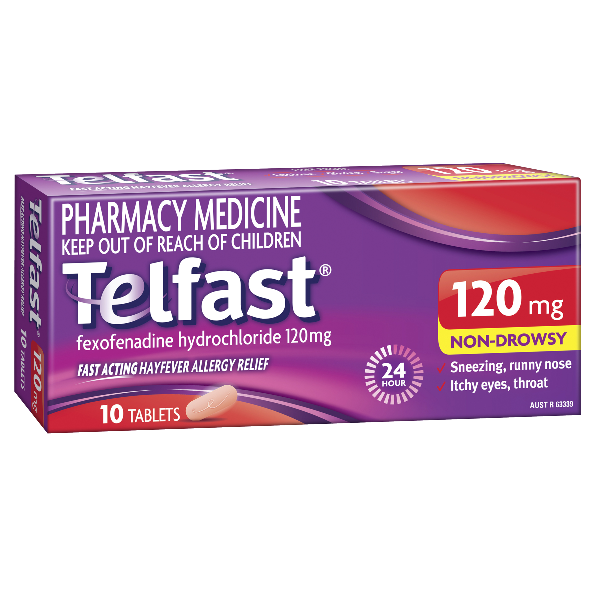 Telfast 120mg Non-Drowsy Fast Acting Hayfever Allergy Relief