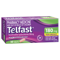 Telfast 180mg Non-Drowsy Fast Acting Hayfever Allergy Relief