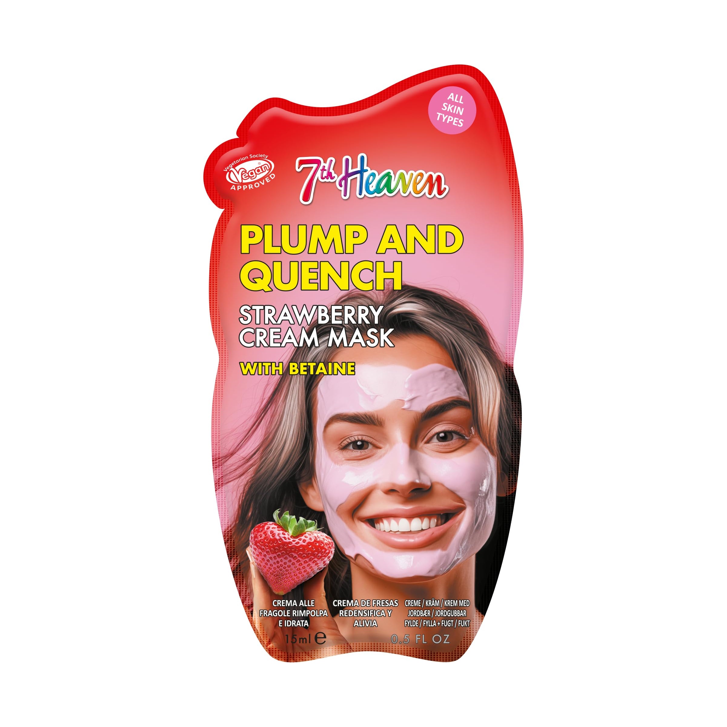7th Heaven Plump & Quench Strawberry Cream Mask with Betaine