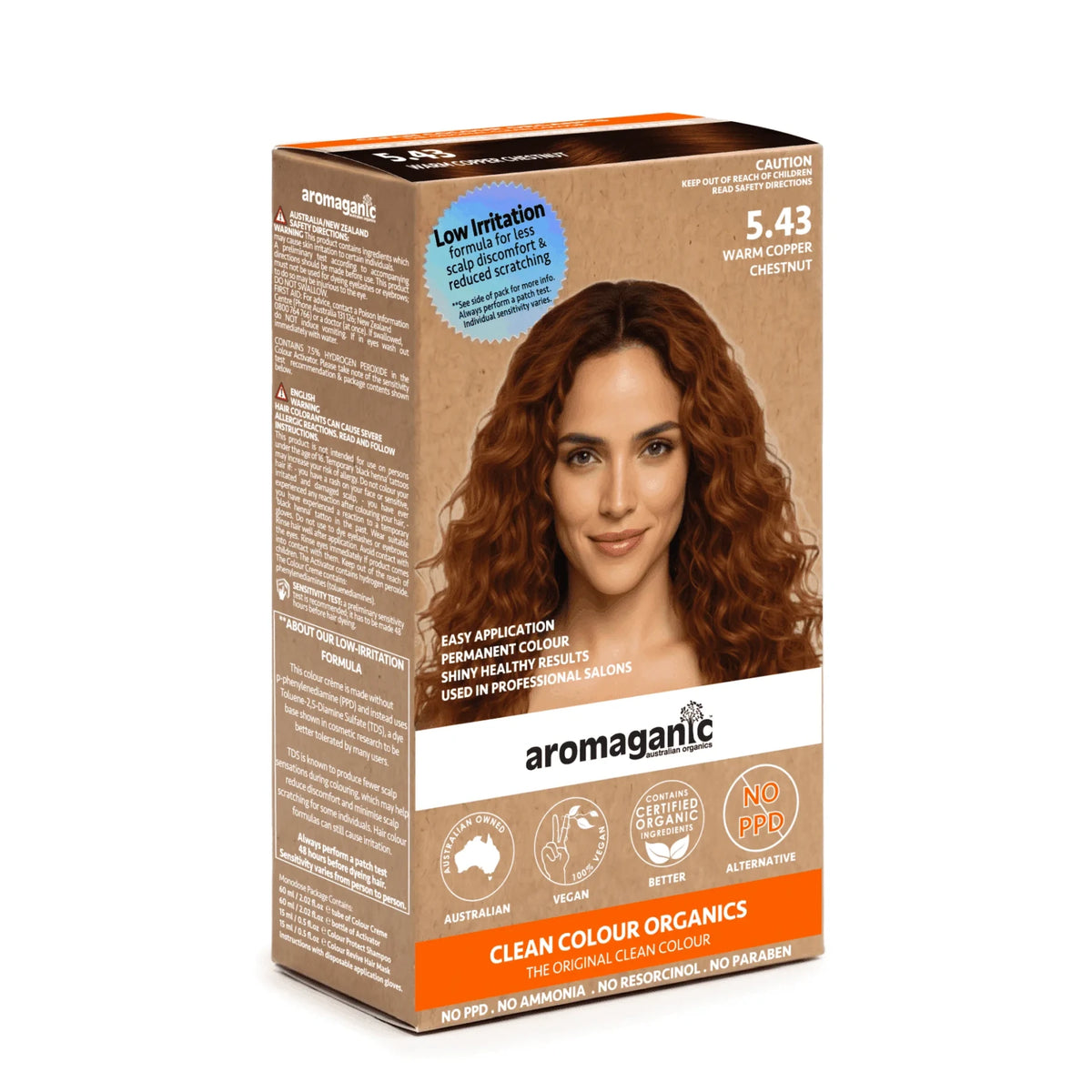 Aromaganic Permanent Hair Colour Style - 5.43 Warm Copper Chestnut
