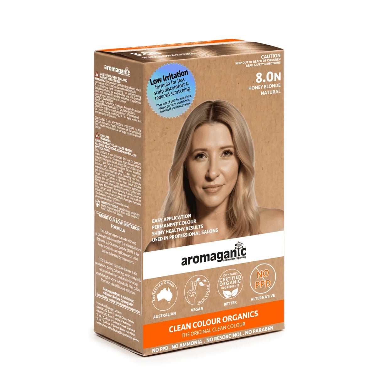 Aromaganic Permanent Hair Colour Style - 8.0N Honey Blonde (Natural)