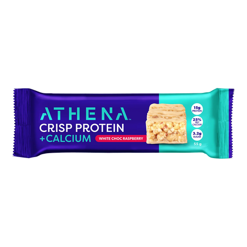 Athena Crisp Protein + Calcium Bars - White Choc Raspberry