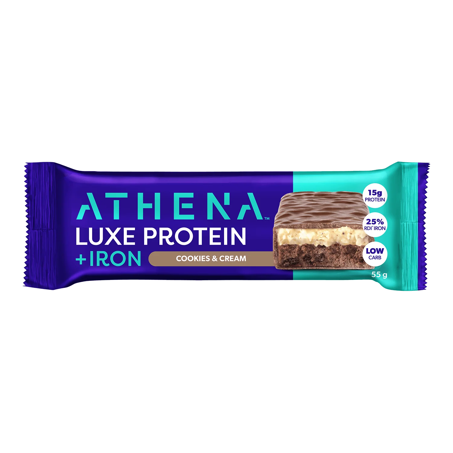 Athena Luxe Protein + Iron Bars - Cookies & Cream