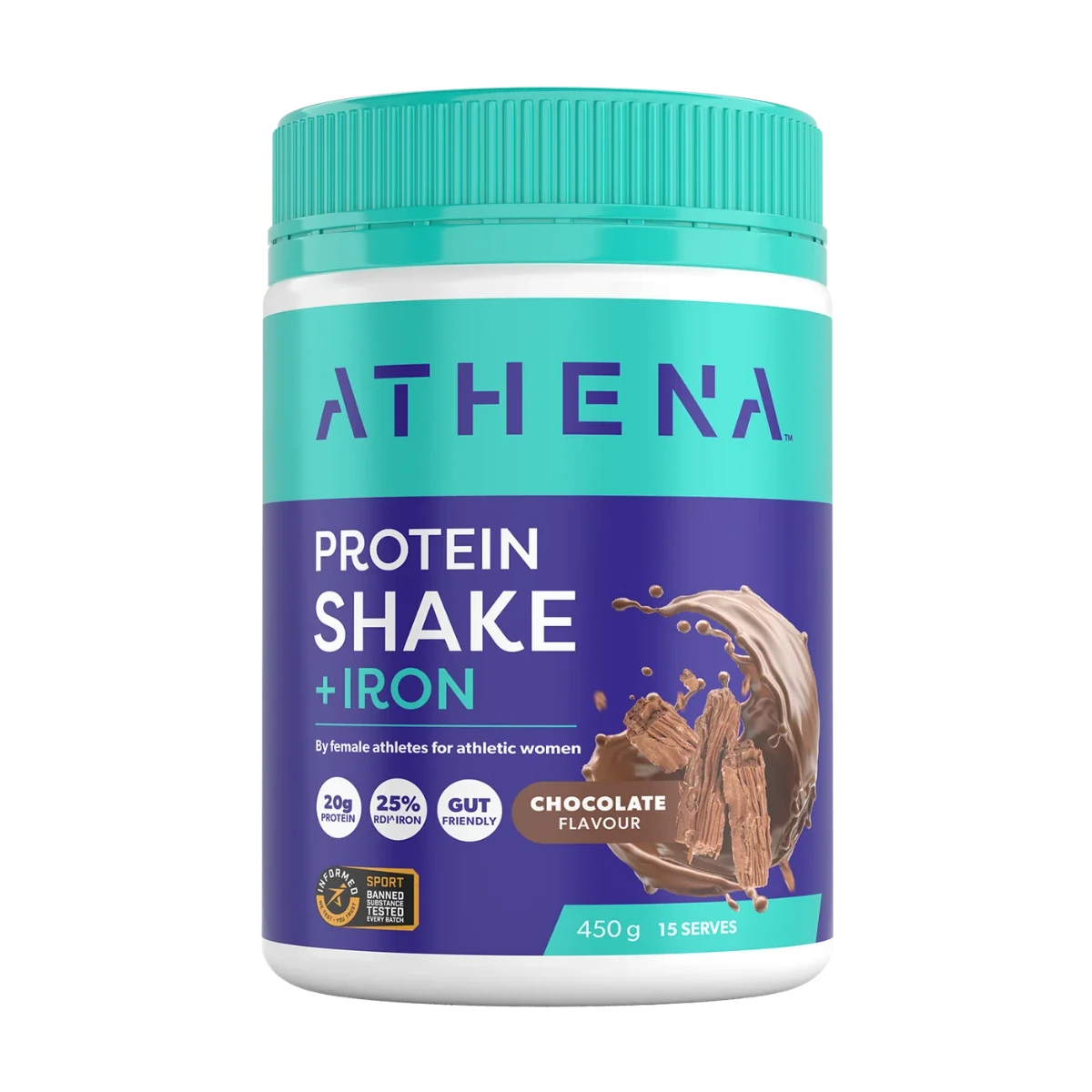Athena Protein Shake + Iron - Chocolate Flavour
