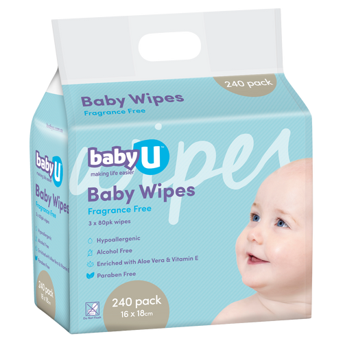 babyU Baby Wipes - Fragrance Free