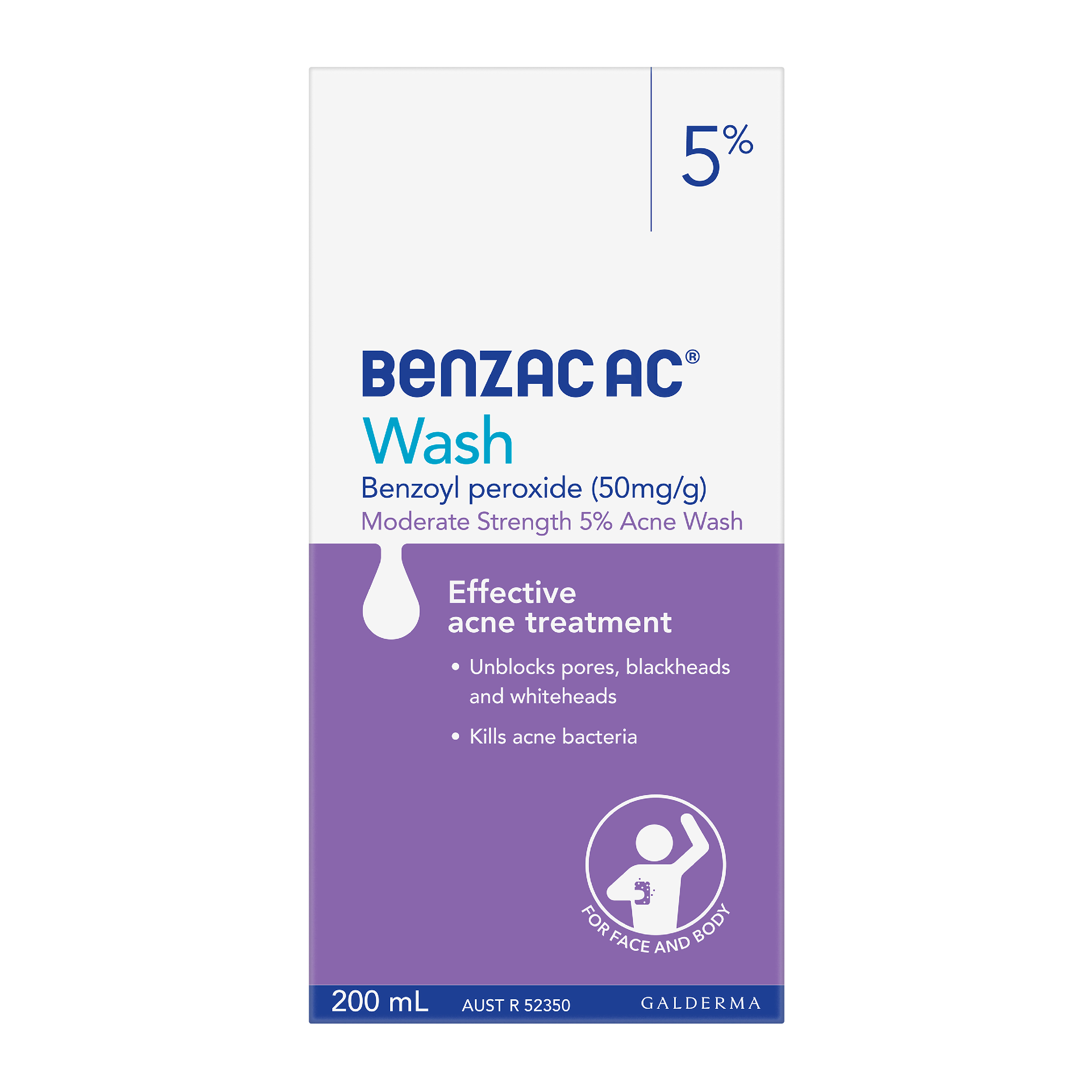 Benzac AC Moderate Strength 5% Acne Wash
