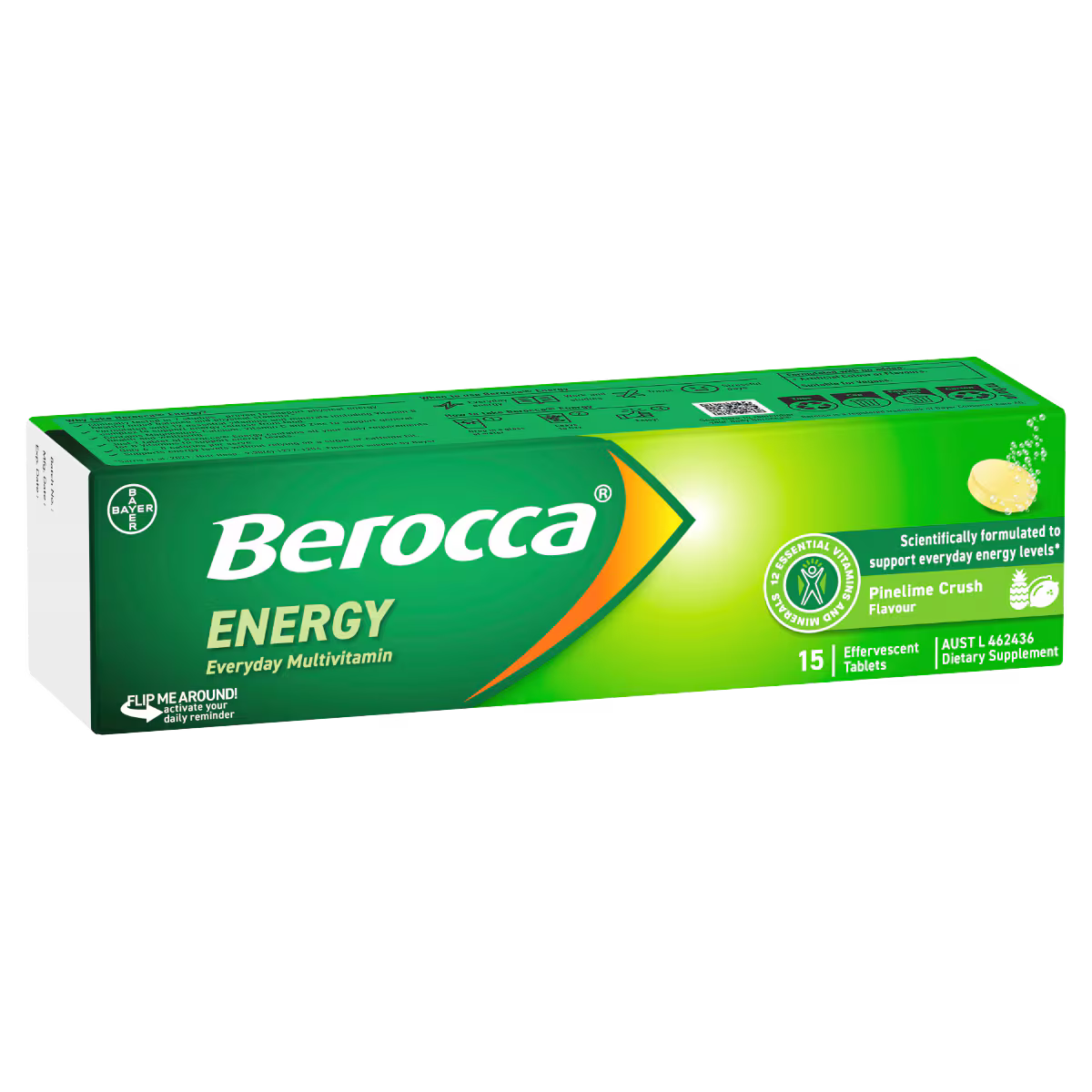 Berocca Energy Pinelime Crush Flavour Effervescent Tablets