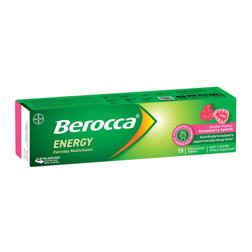 Berocca Energy Strawberry Effervescent Tablets
