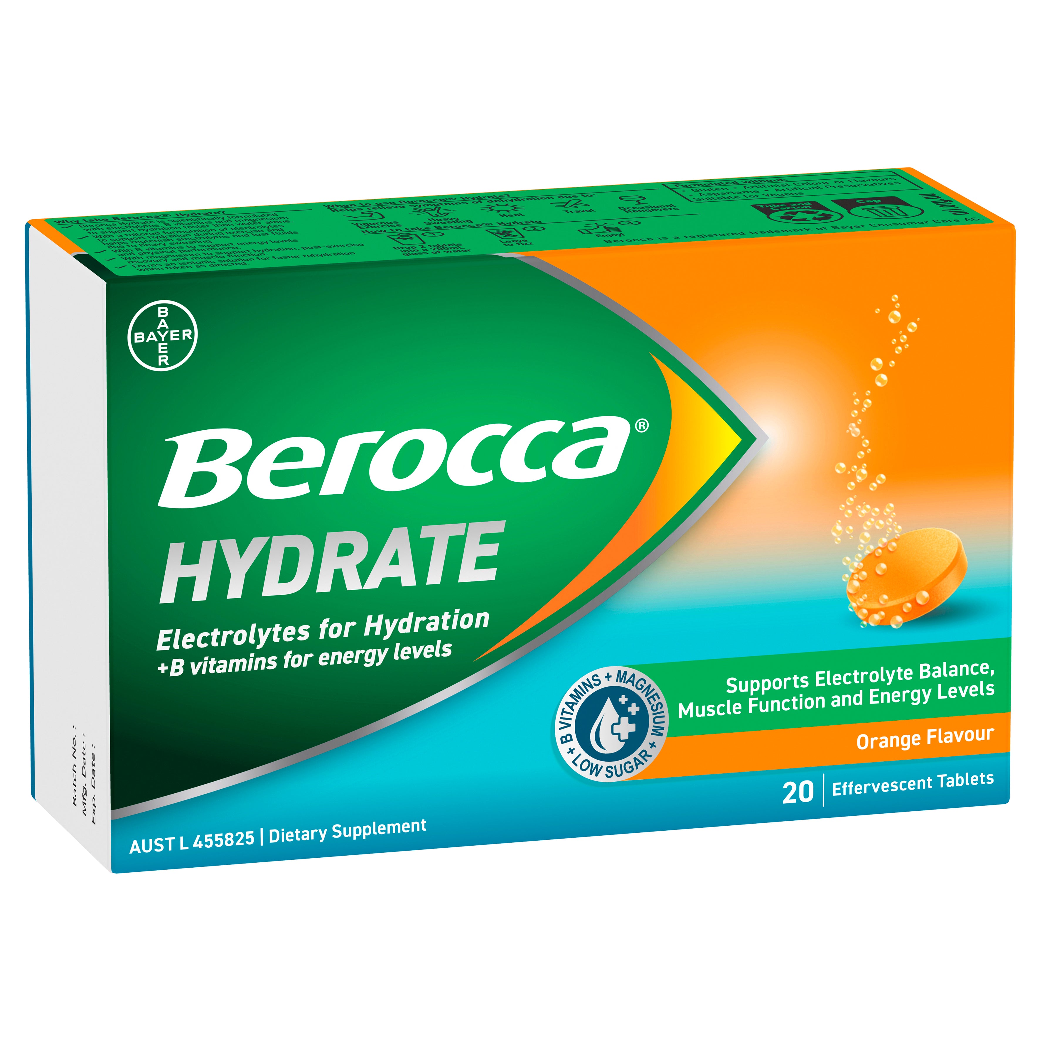 Berocca Hydrate Orange Flavour Effervescent Tablets