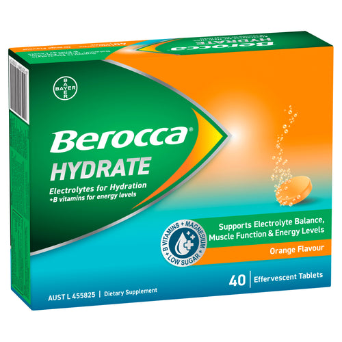 Berocca Hydrate Orange Flavour Effervescent Tablets