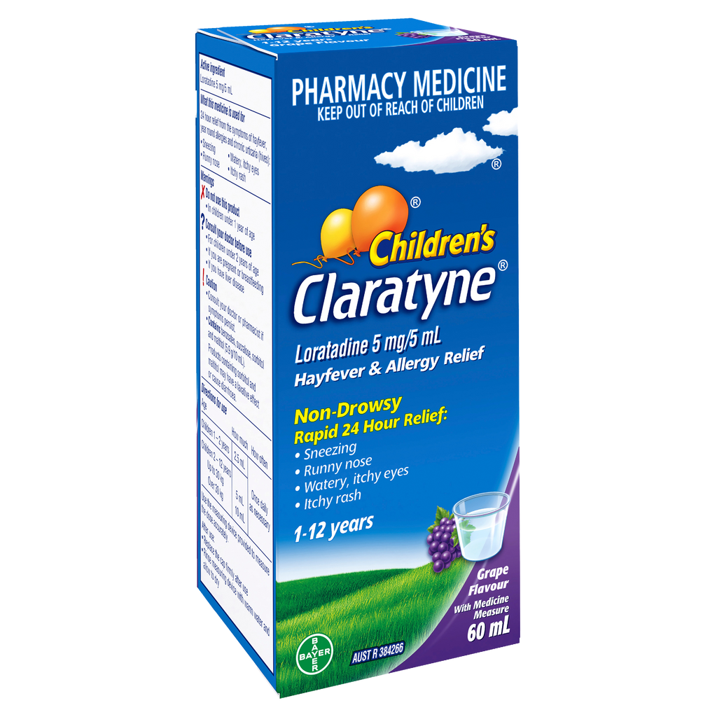 Claratyne Children's Hayfever & Allergy Relief Antihistamine Grape Fla