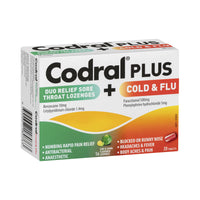 Codral Plus Duo Relief Sore Throat Lozenges + Cold & Flu