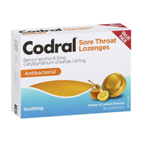 Codral Sore Throat Lozenges Honey & Lemon Flavour