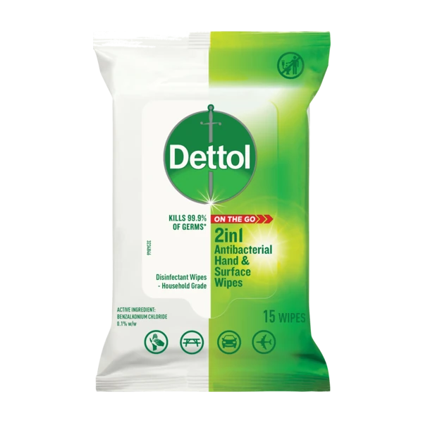 Dettol 2 in 1 Antibacterial Hands & Surface Wipes