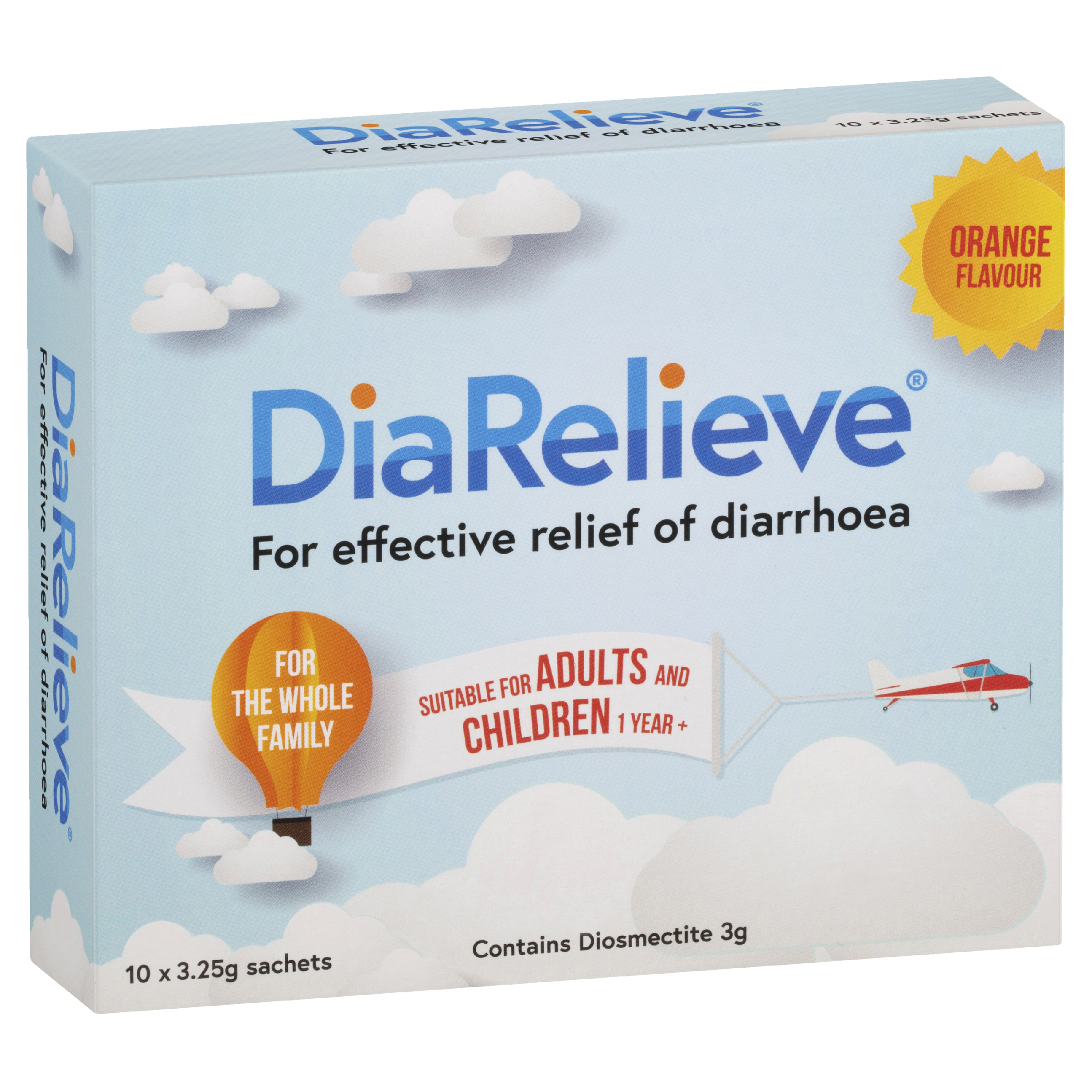 DiaRelieve Effective Diarrhoea Relief - Orange Flavour