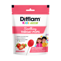 Difflam Kids Soothing Throat Pops - Strawberry