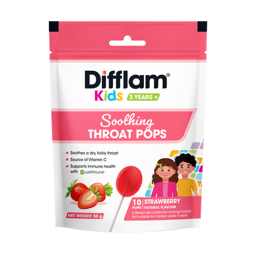 Difflam Kids Soothing Throat Pops - Strawberry