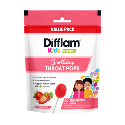 Difflam Kids Soothing Throat Pops - Strawberry
