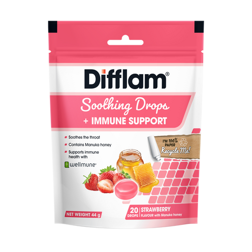 Difflam Soothing Drops + Immune Support - Strawberry