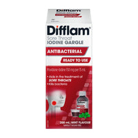 Difflam Sore Throat Iodine Gargle (Ready to Use) - Mint Flavour