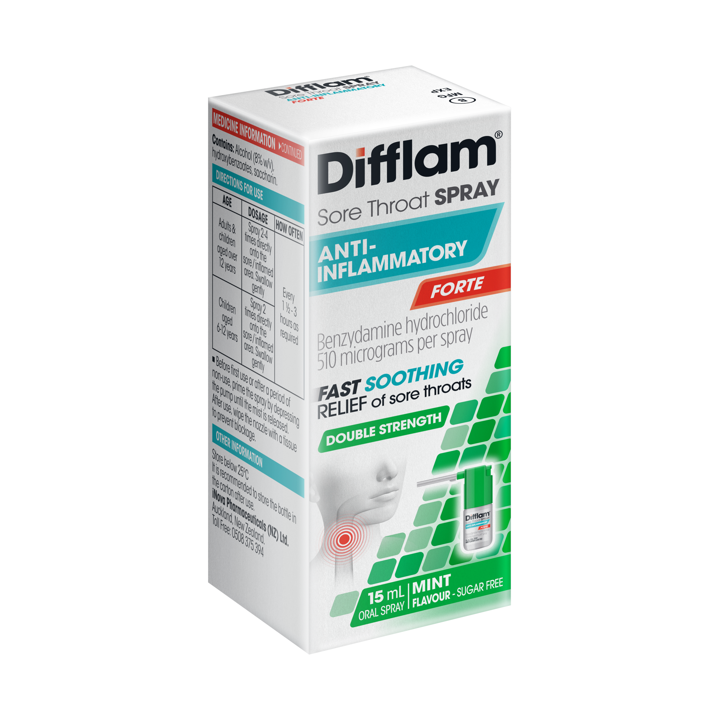 Difflam Sore Throat Spray Forte - Mint Flavour