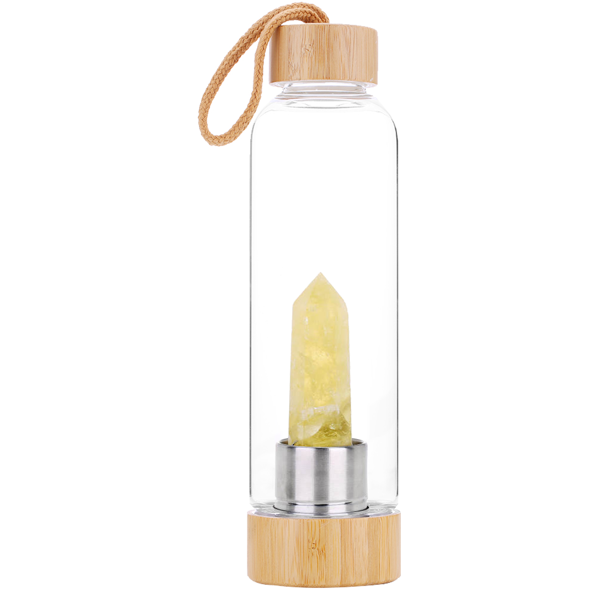 Drink Bottle with Crystal - Citrine
