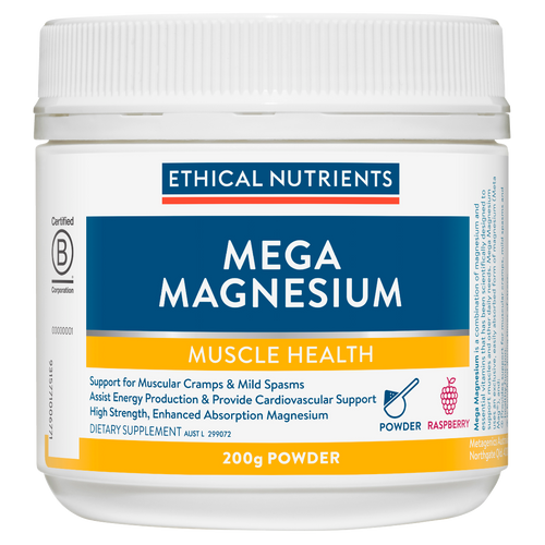 Ethical Nutrients Mega Magnesium Powder - Raspberry Flavour