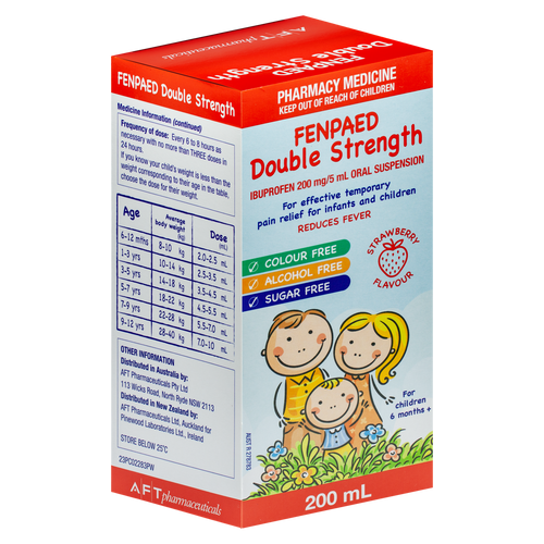 Fenpaed Ibuprofen Oral Liquid Double Strength - Strawberry Flavour