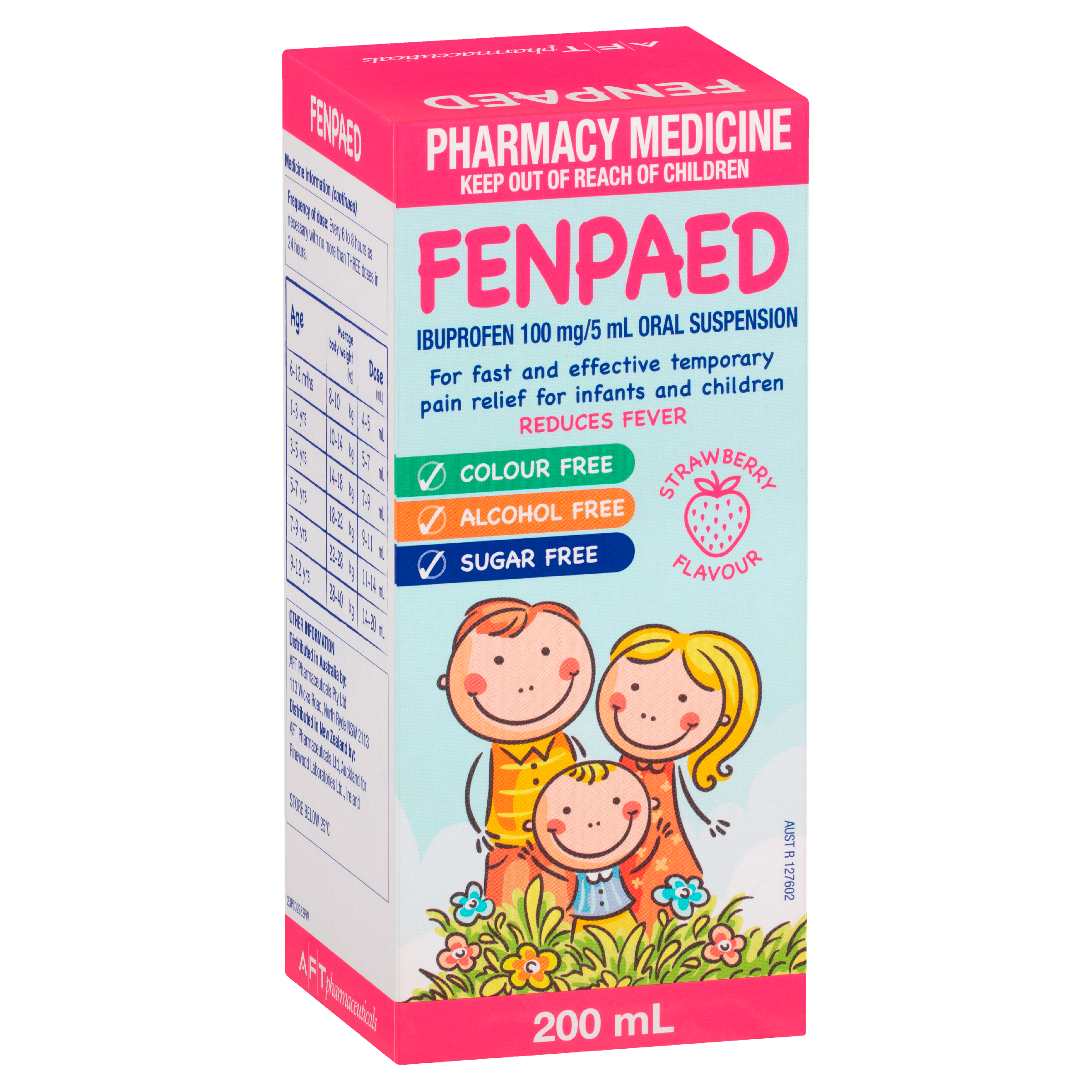 Fenpaed Ibuprofen Oral Liquid - Strawberry Flavour