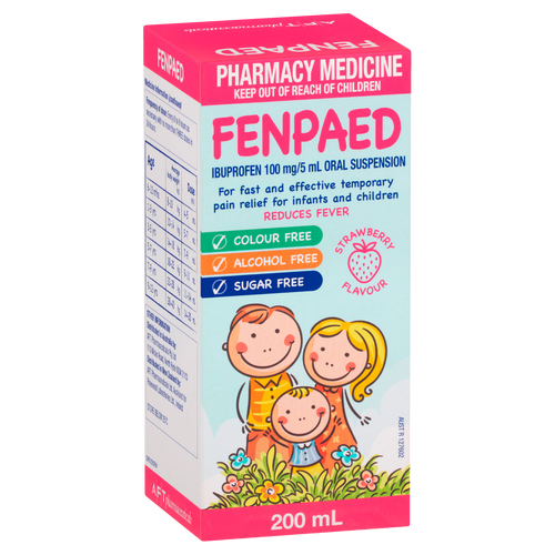 Fenpaed Ibuprofen Oral Liquid - Strawberry Flavour
