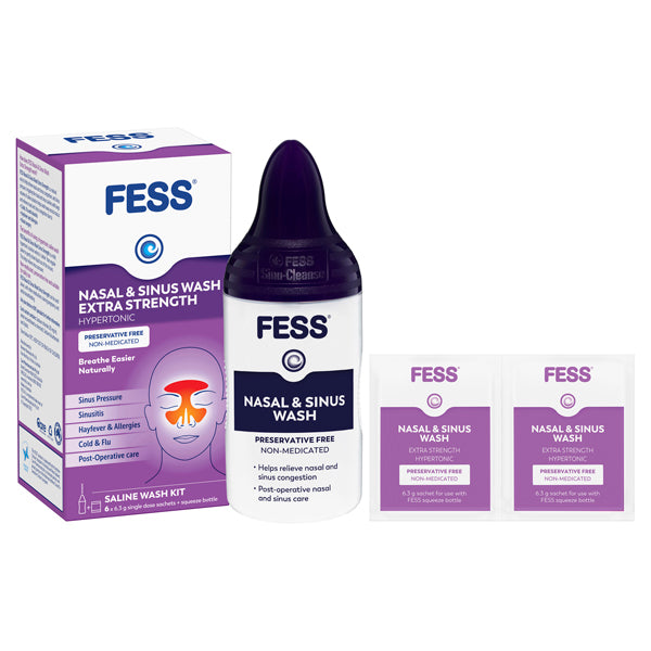 Fess Nasal & Sinus Wash Extra Strength Saline Wash Kit