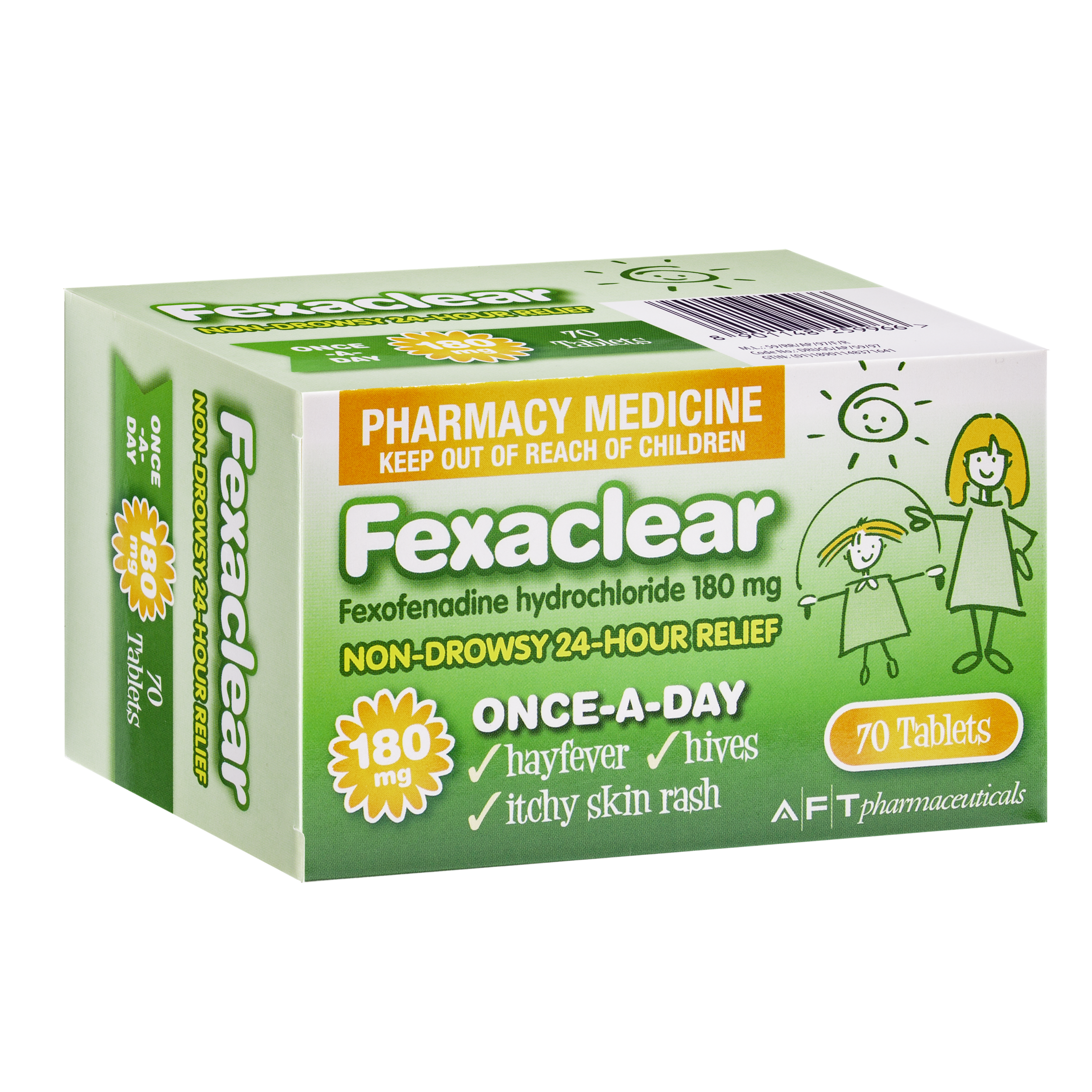Fexaclear 180mg Fast Acting 24 Hour Relief