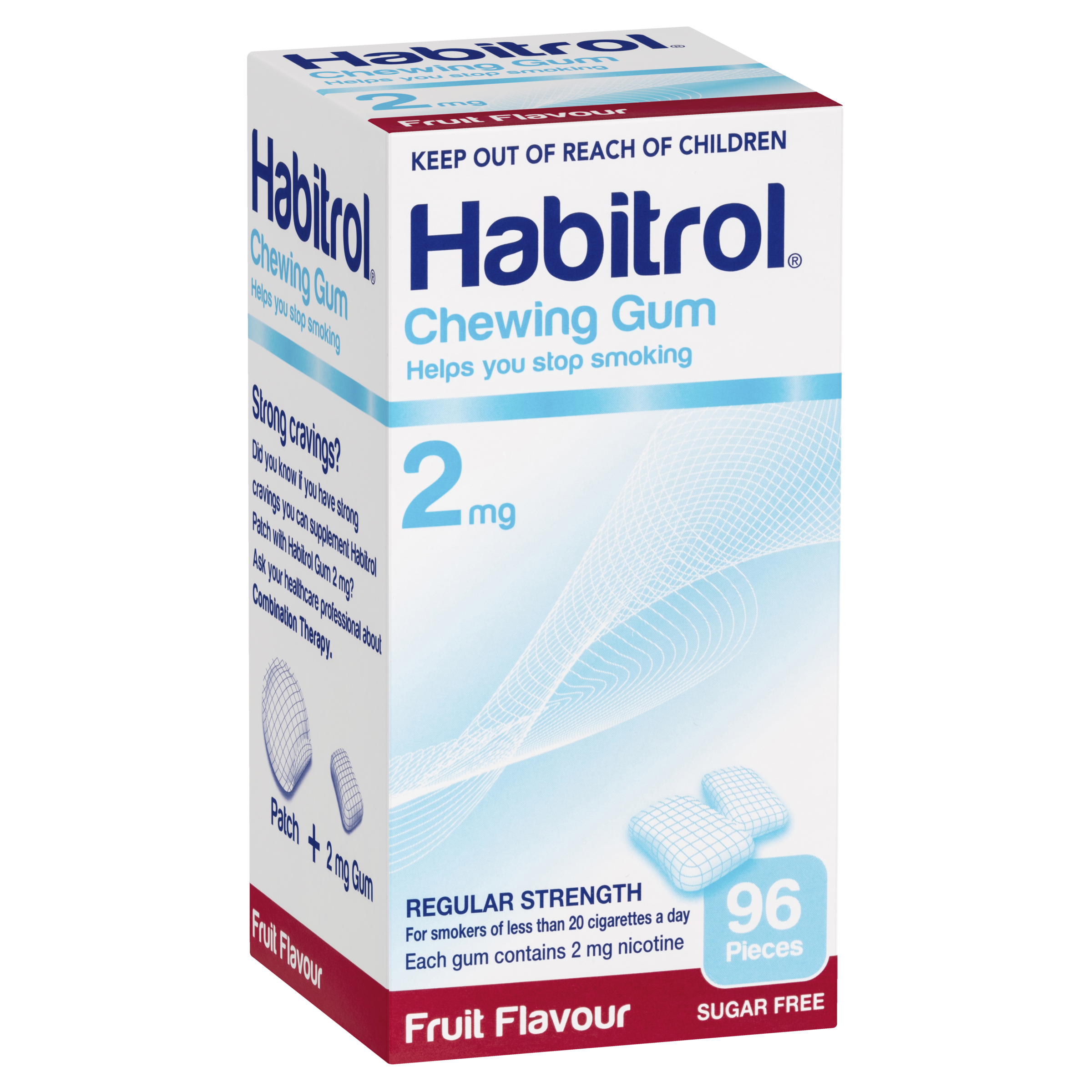 Habitrol Chewing Gum 2mg Regular Strength - Fruit Flavour