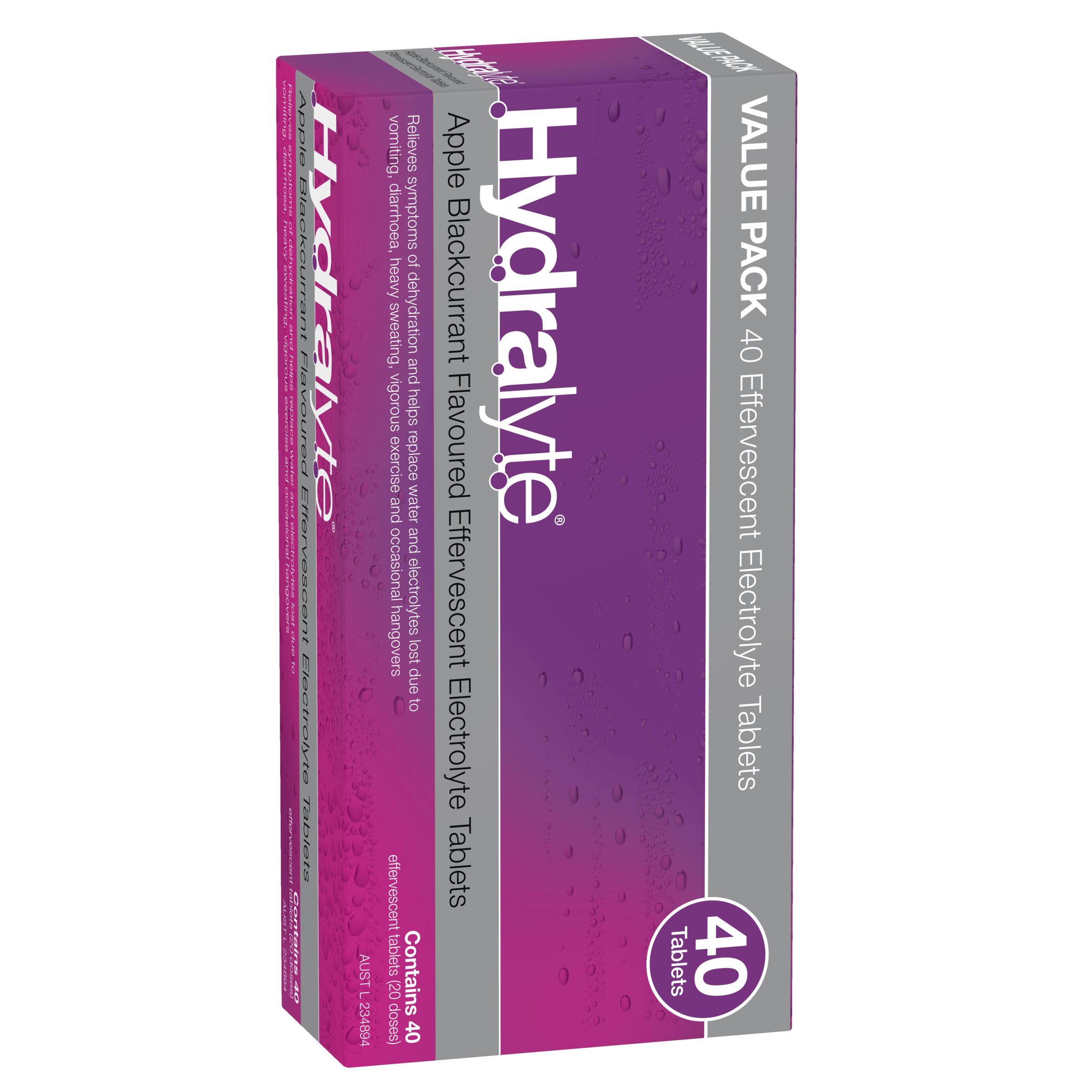 Hydralyte Effervescent Electrolyte Tablets - Apple Blackcurrant Flavour