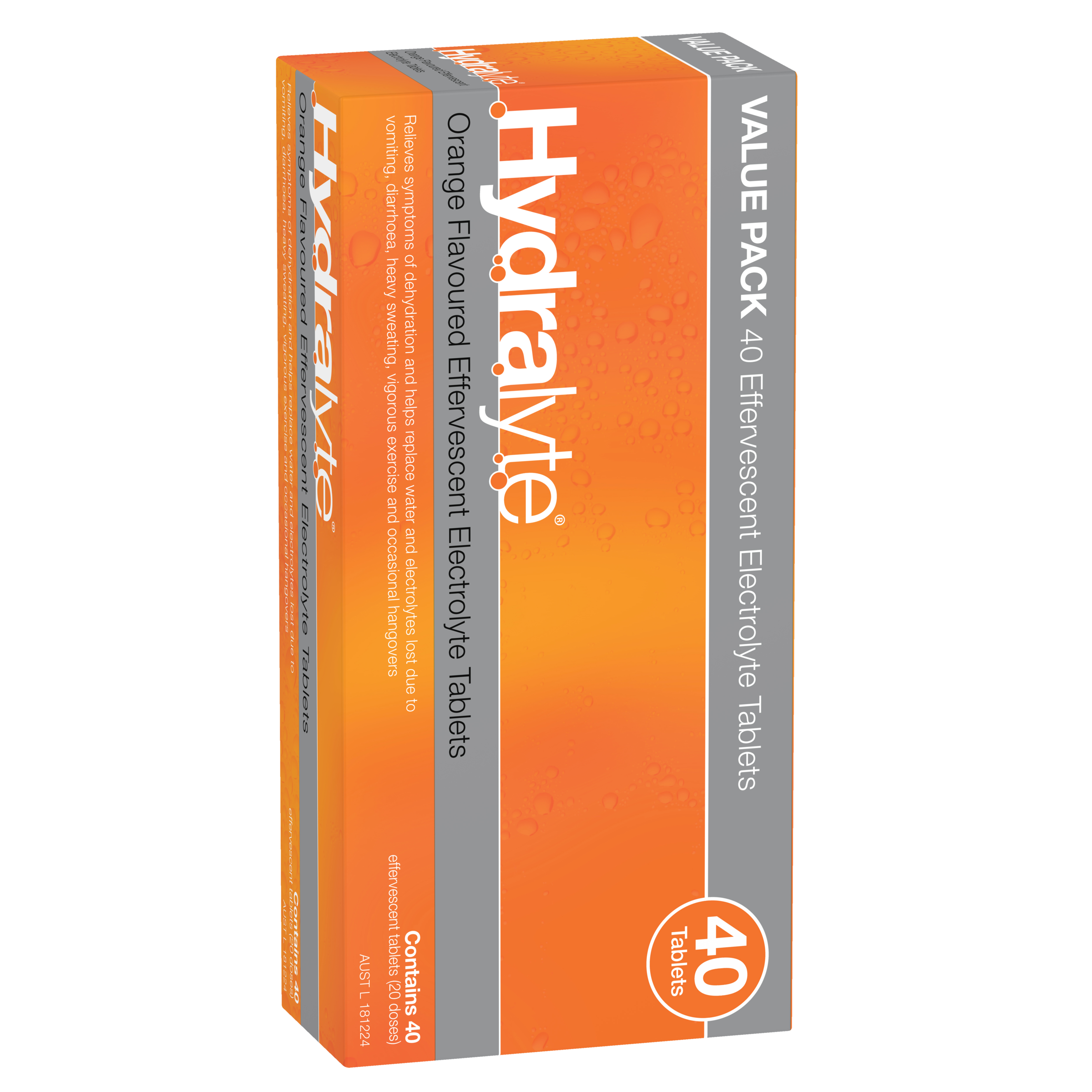 Hydralyte Effervescent Electrolyte Tablets - Orange Flavour