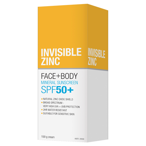 Invisible Zinc Face + Body Mineral Sunscreen SPF 50